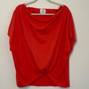 Heidi Houston Knit Off Shoulder Top Orange Large